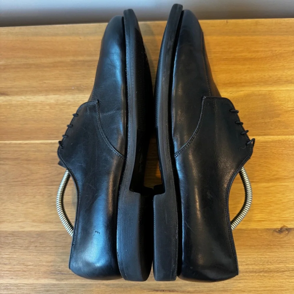 Allen Edmonds‎ Kennett Men 12 C Black Leather Moc Toe Blucher Dress Shoes
